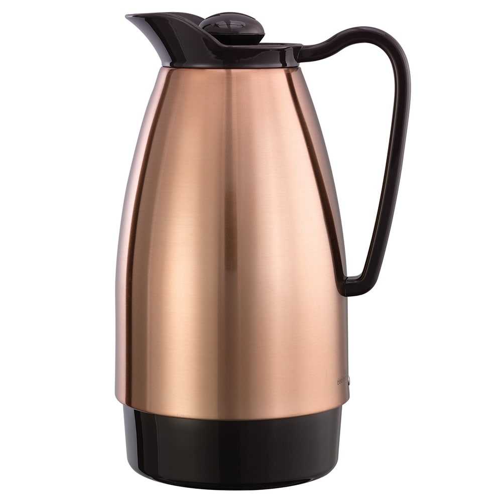 482-CGC101CP 1 liter Carafe w/ Dripless Spout, Glass Interior, Copper, Brown