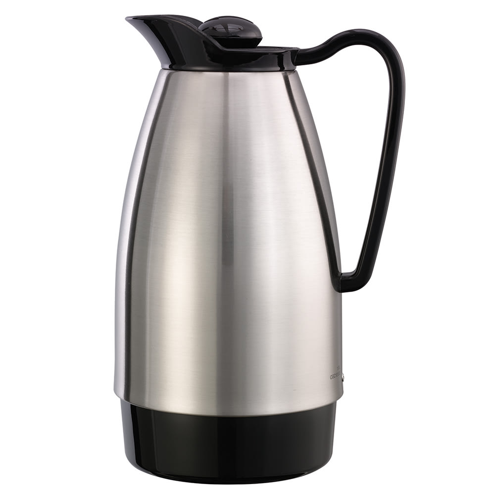 482-CGC101SS 1 liter Carafe w/ Glass Interior, Brushed Stainless, Black