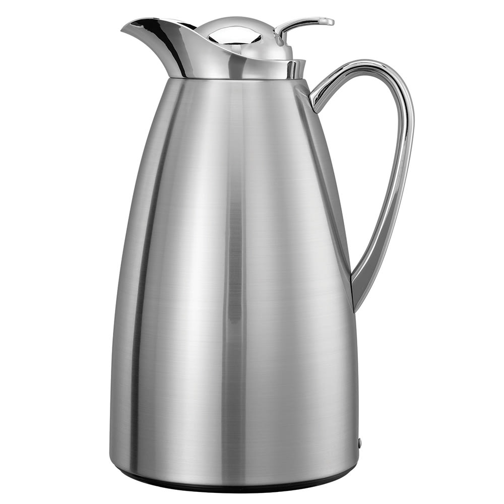 Service Ideas CJZ1BS 1 liter Vacuum Carafe w/ Glass Liner, Brushed Stainless