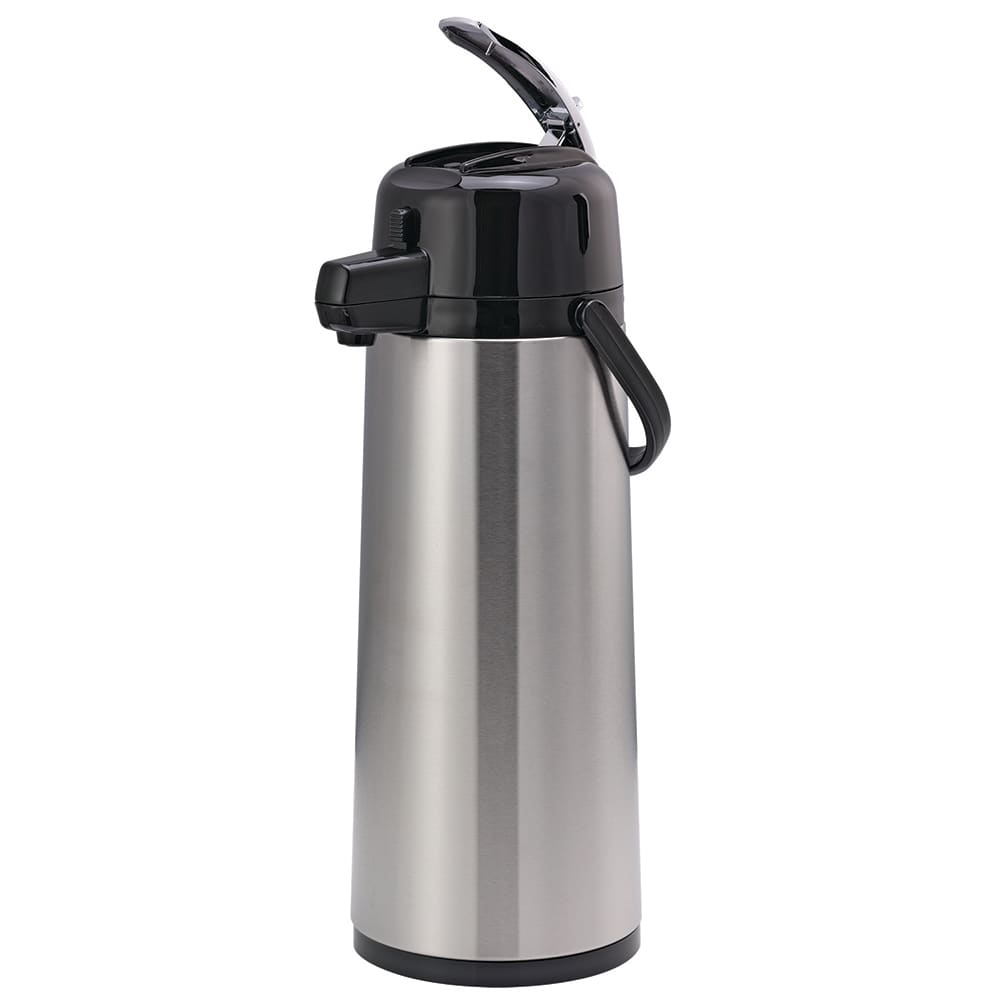 Service Ideas ECAL25S 2 1/2 Liter Insulated Airpot w/ Pump Lever Style - Stainless, Black