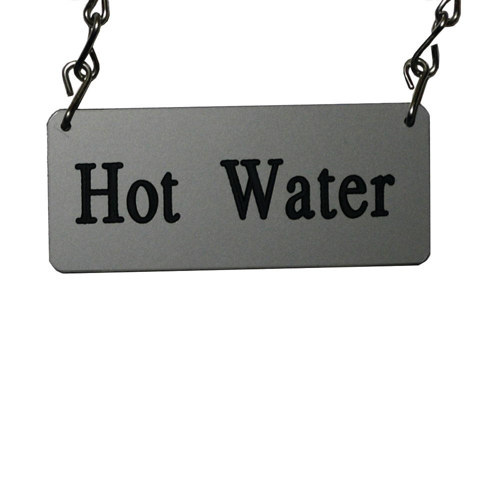 482-IDCHHW Rectangular Hot Water Food Service Chain Label - 1 1/2" x 3 1/2", Silver