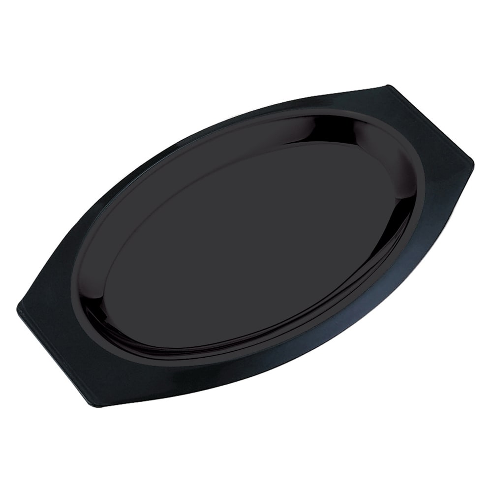 Service Ideas RO117BL Oval Platter Base For RO117SS/AL Platters, Stackable, Black