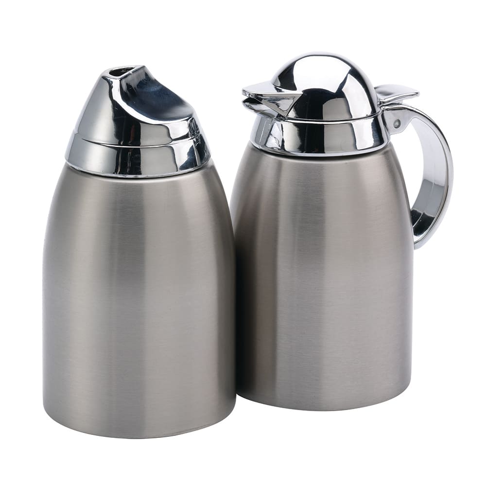 Service Ideas SSC85 8 oz Creamer & Sugar Set - Brushed Stainless Steel, Silver