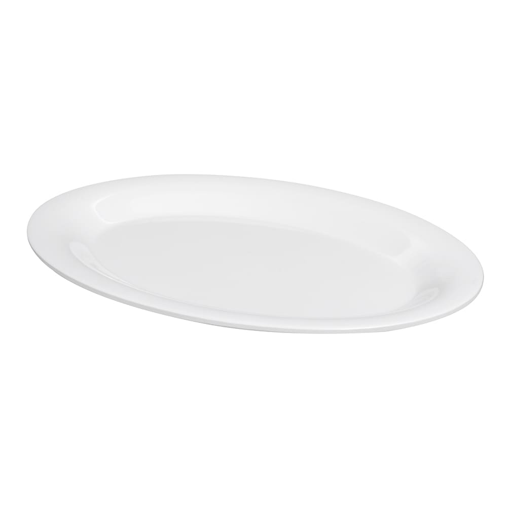 284-OP950DW 9 3/4" x 7 1/4" Oval Diamond White Platter - Melamine, White