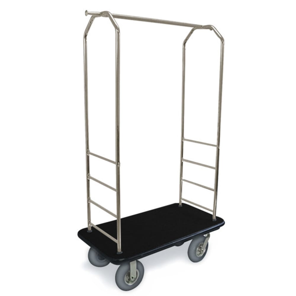 202-2099BK020BLK Easy Mover™ Bellman's Luggage Cart w/ Black Carpet, Stainless