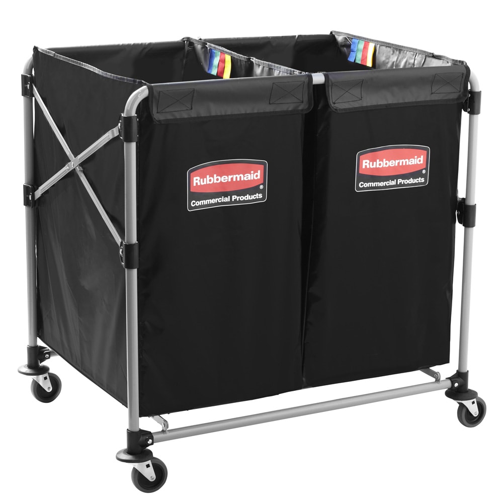 007-1881781 Laundry Cart w/ Collapsible Basket, 35 7/10" L x 24 1/10" W x 34"H