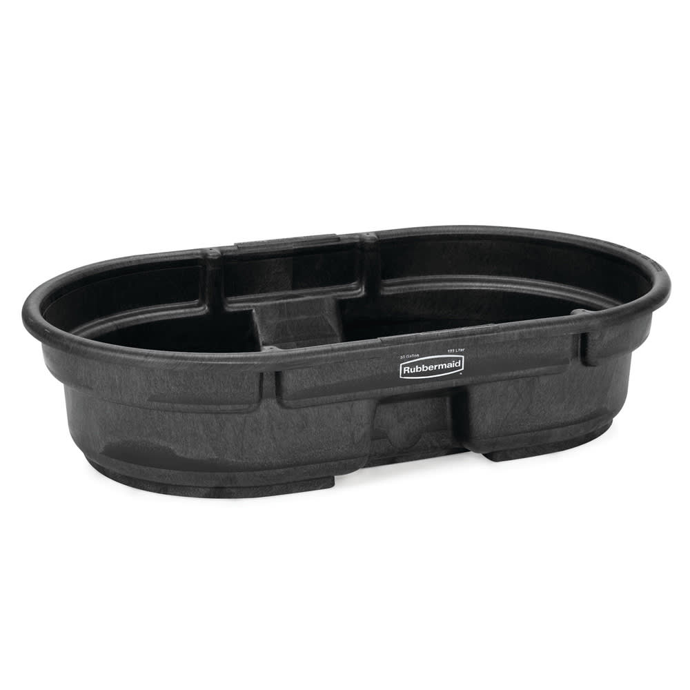 007-FG424300BLA 50 gal Stock Tank - Oval, Structural Foam
