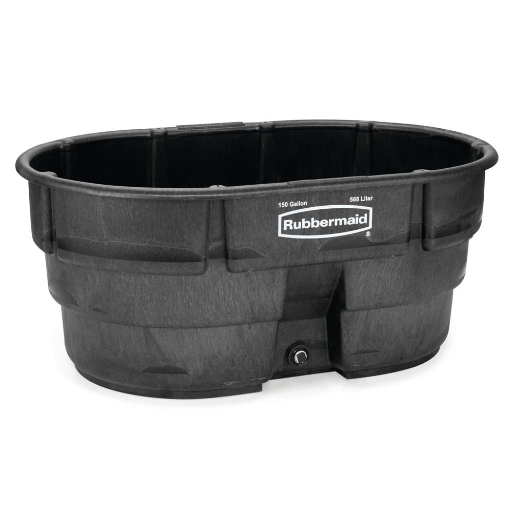 007-FG424500BLA 150 gal Stock Tank - Oval, Structural Foam
