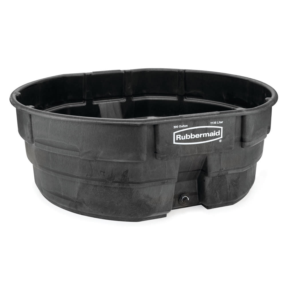007-FG424700BLA 300 gal Stock Tank - Oval, Structural Foam