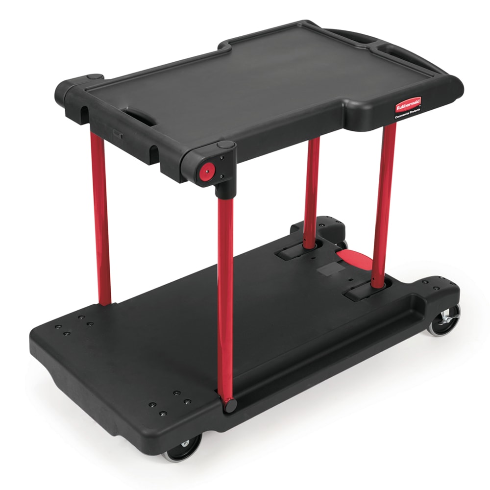 007-430000BLA 2 Level Polymer Utility Cart w/ 400 lb Capacity, Raised Ledges