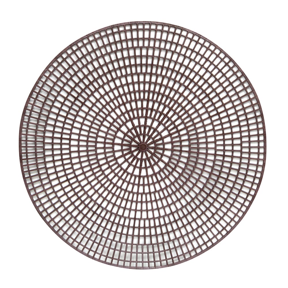 175-162001 14 1/2" Anti-Skid Tray Mats - Round, Chocolate Brown
