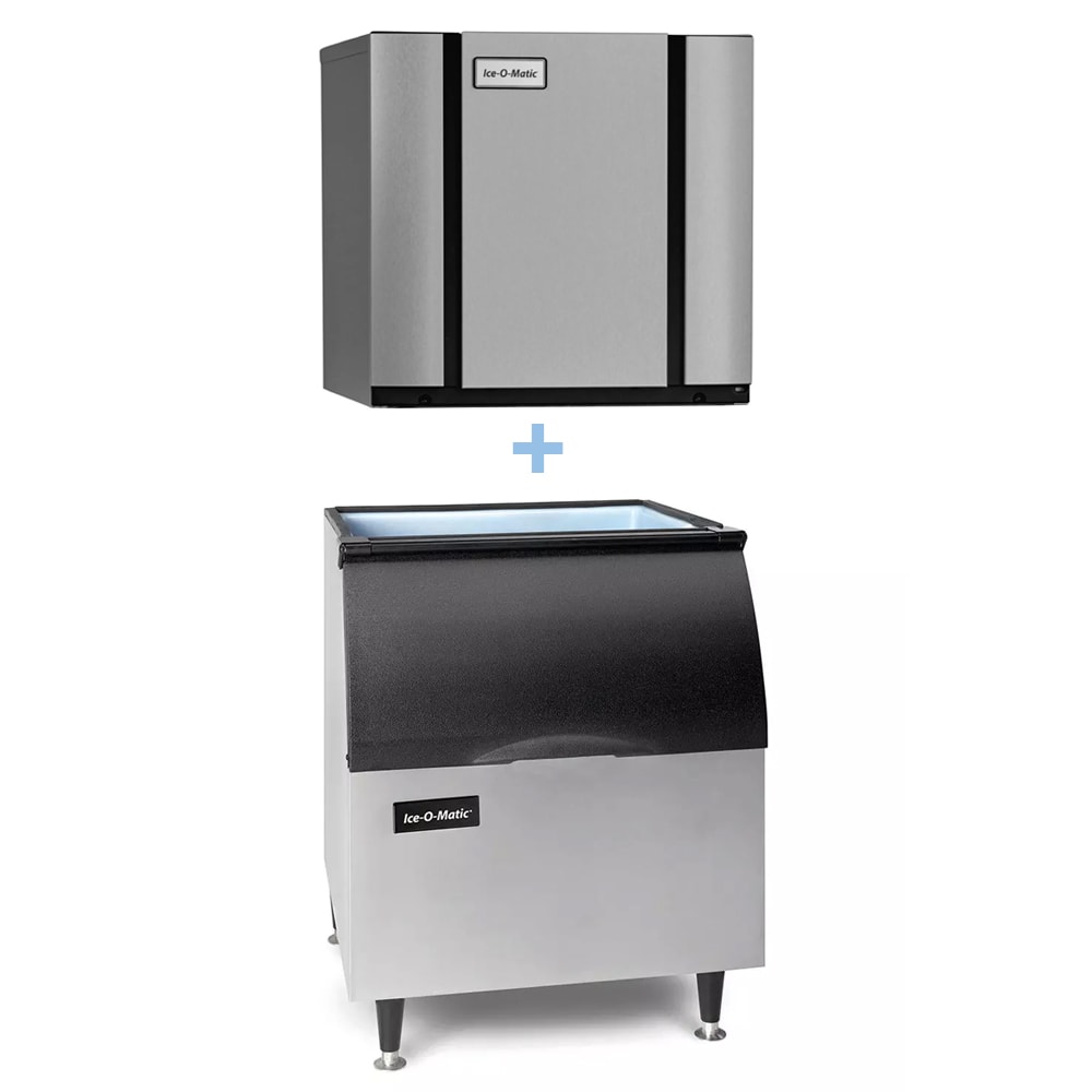 159-CIM0320FAB40PS 313 lb Elevation Series™ Full Cube Ice Machine w/ Bin - 344 lb Storage, Air Co...