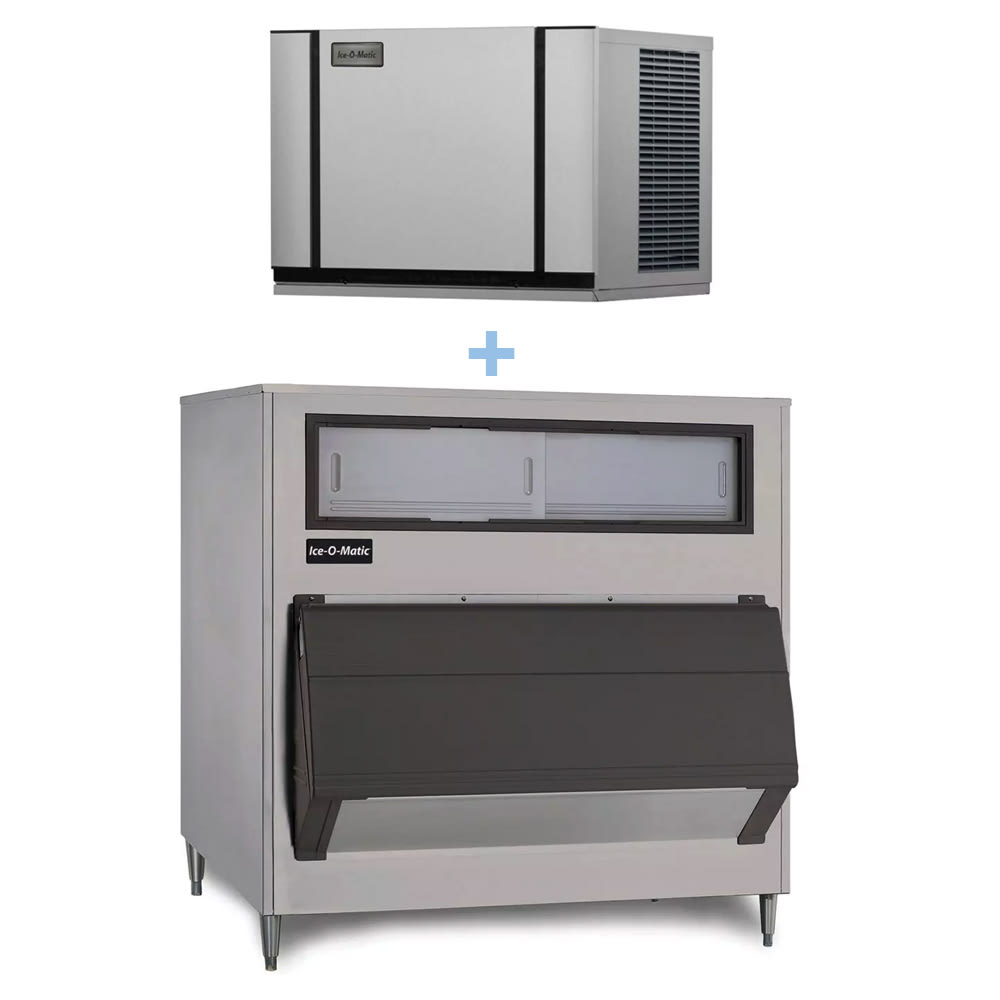 159-CIM0330HAB100048 313 lb Elevation Series™ Half Cube Ice Machine w/ Bin - 1000 lb Storage, Air...