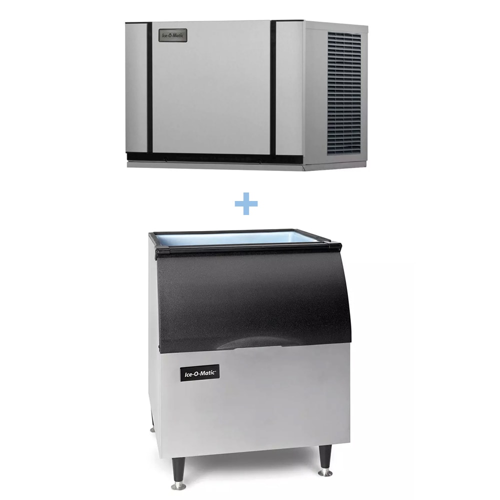 159-CIM0330HAB40PS 313 lb Elevation Series™ Half Cube Ice Machine w/ Bin - 344 lb Storage, Air Co...