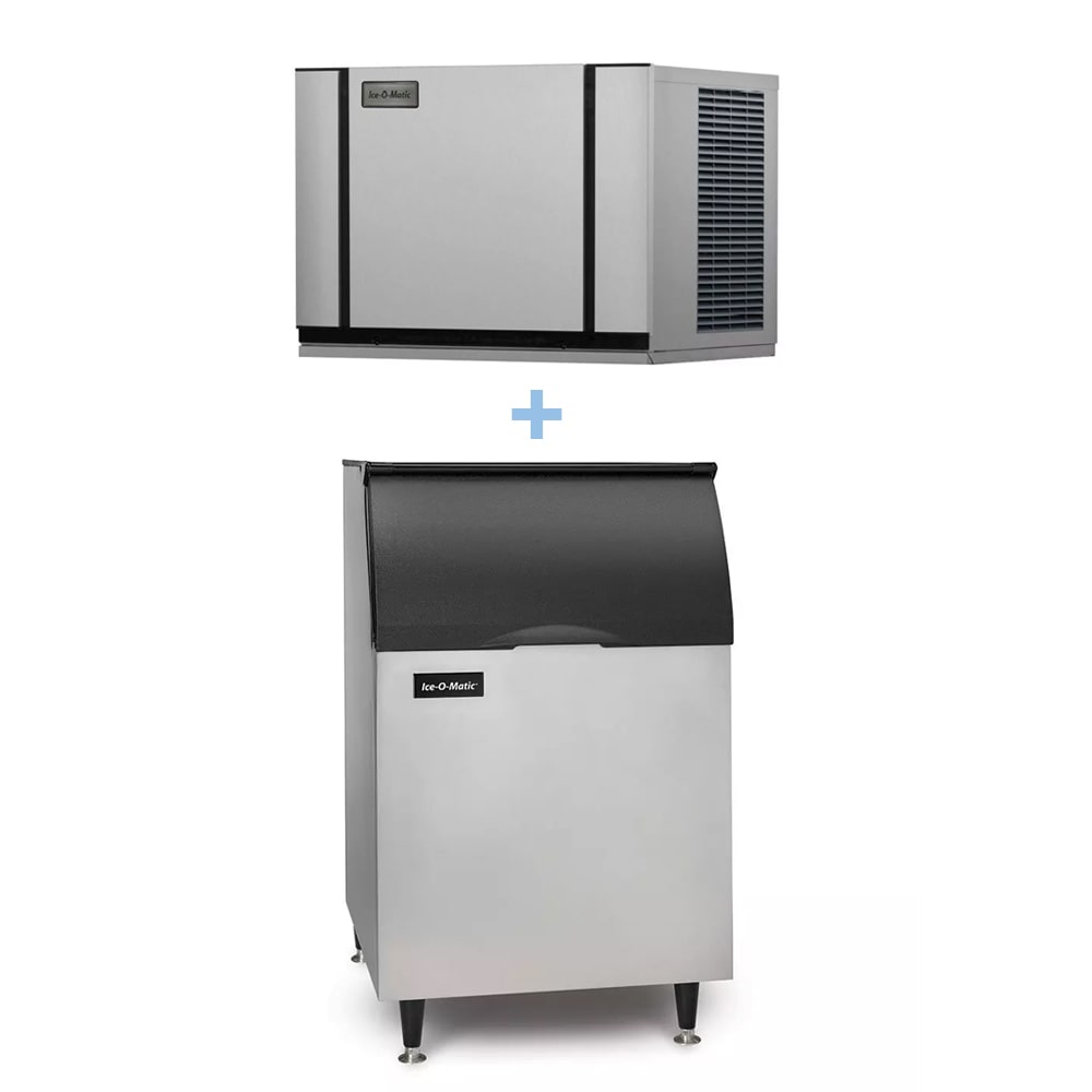 159-CIM0430HAB55PS 435 lb Elevation Series™ Half Cube Ice Machine w/ Bin - 510 lb Storage, Air Co...