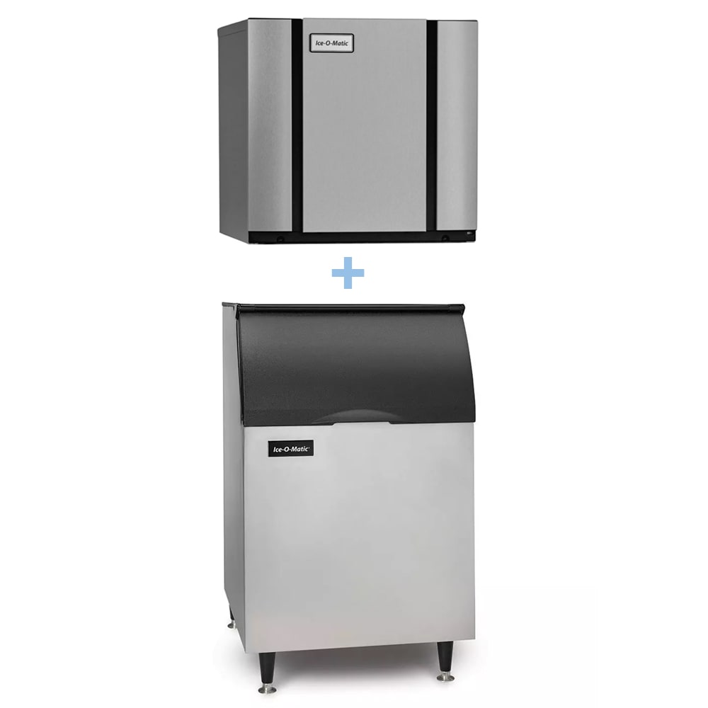 159-CIM0836FAB55PS 896 lb Elevation Series™ Full Cube Ice Machine w/ Bin - 510 lb Storage, Air Co...