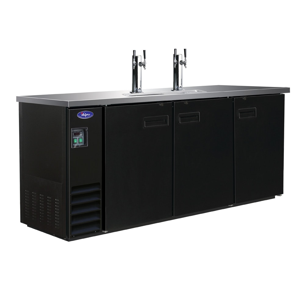 970-VPBD42 73" Kegerator Beer Dispenser w/ (3) Keg Capacity - (2) Columns, Black, 115v