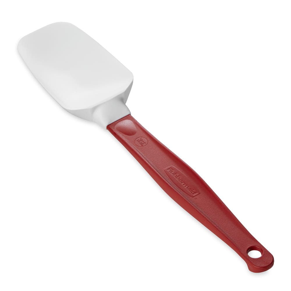 007-1966 9 1/2" Spoon Scraper Spatula - Red Handle
