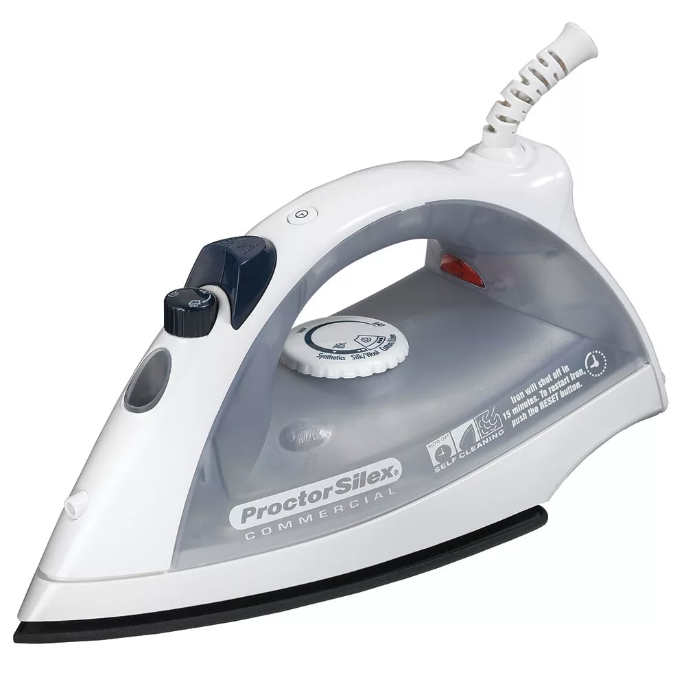 041-17515 Lightweight Iron w/ Adjustable Steam - White & Gray, 120v