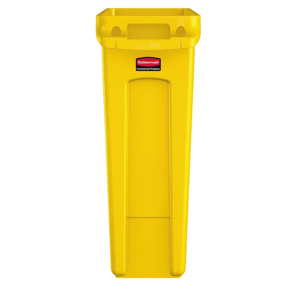 007-1956188 23 gal Rectangle Slim Trash Can, 22"L x 11"W x 30"H, Yellow