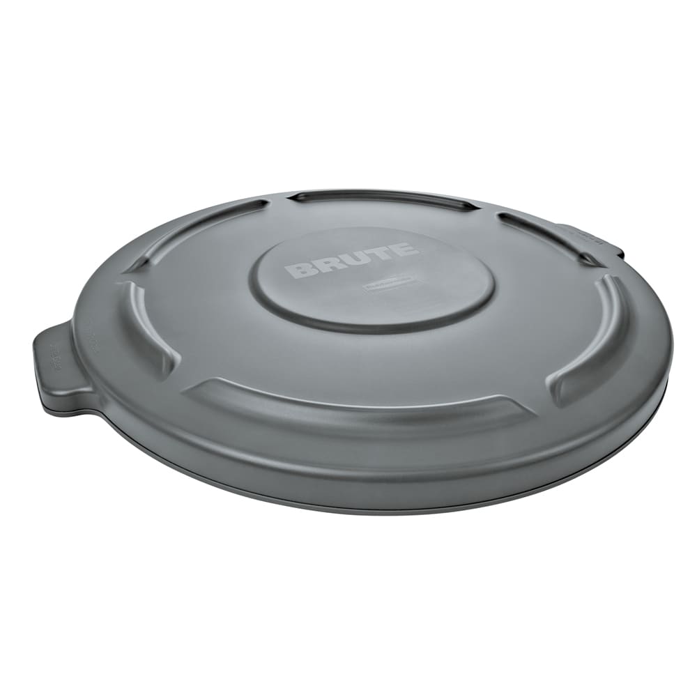 007-2609G Round Flat Top Trash Can Lid - Plastic, Gray