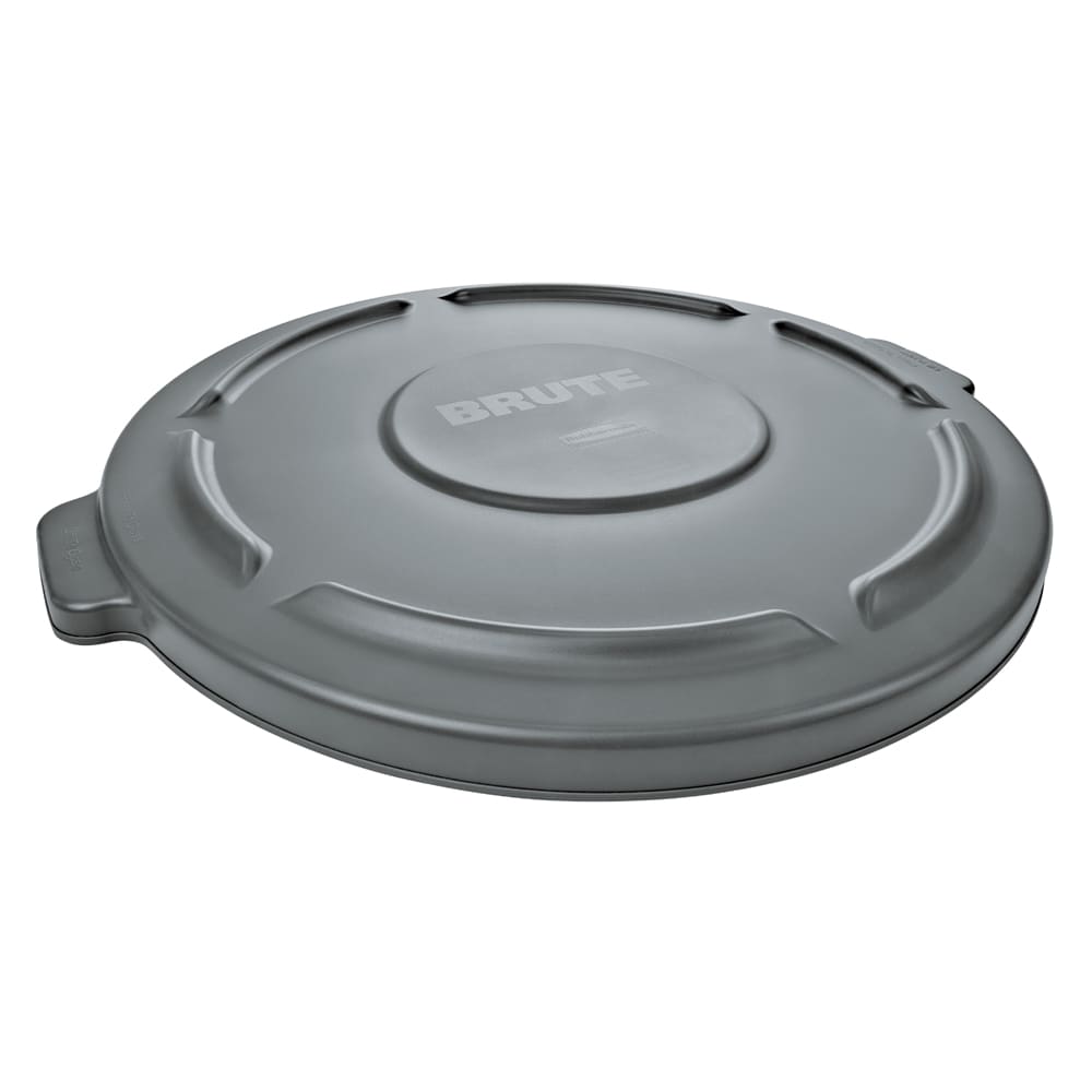 007-2631G Round Flat Top Trash Can Lid - Plastic, Gray