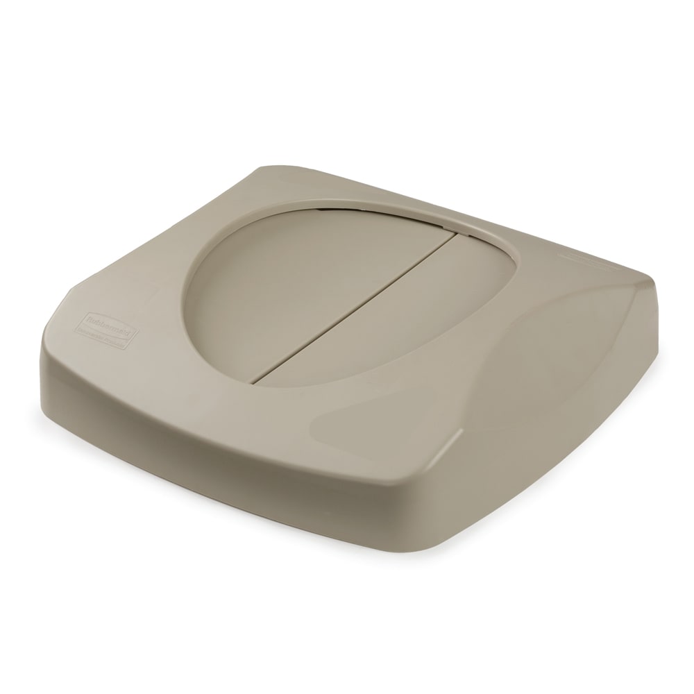 007-268988BE Square Swing Top Trash Can Lid - Plastic, Beige