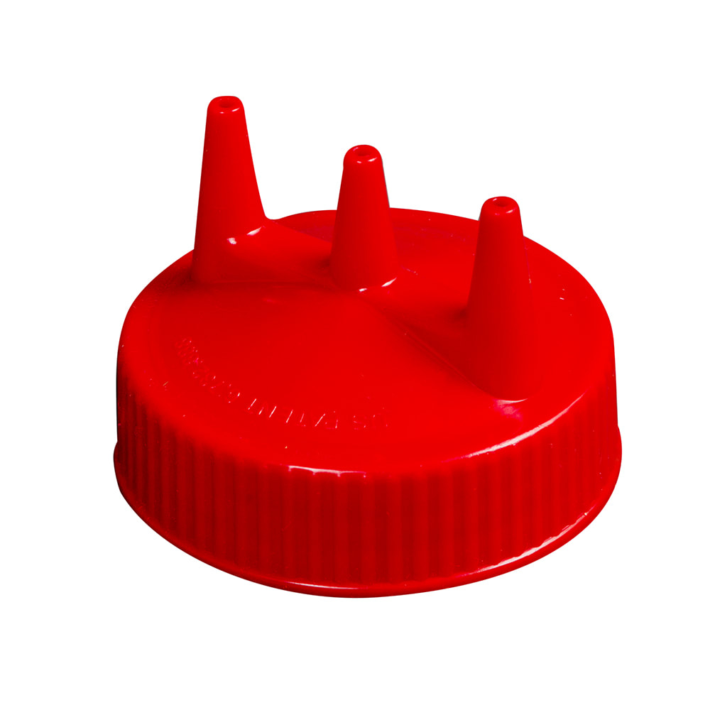 175-330002 Tri-Tip Replacement Cap - For 16,24,32 oz, Wide Mouth, Red