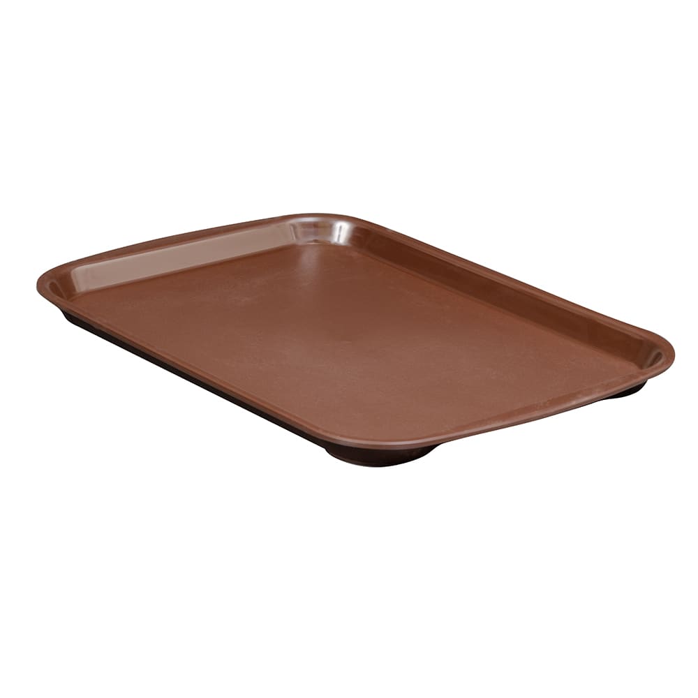 175-101401 Plastic Fast Food Tray - 14 3/10" L x 10 3/5" W, Brown