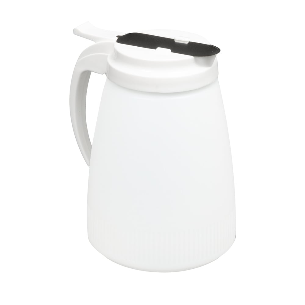 175-474805 48 oz Dripcut® Cylindrical Dripcut Server - White Polyethylene, White Plastic Top