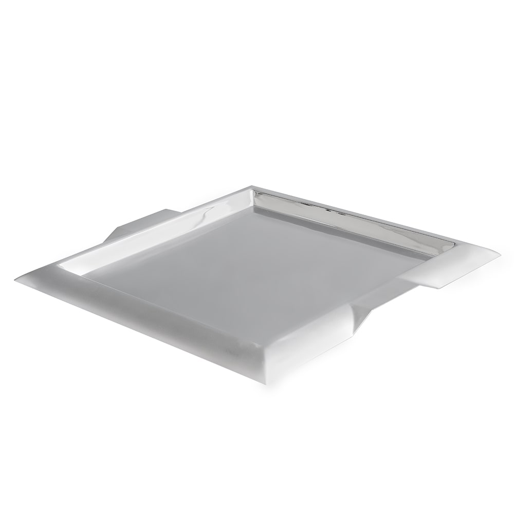 175-82091 15 3/4" Square Serving Tray - Handles, Stainless