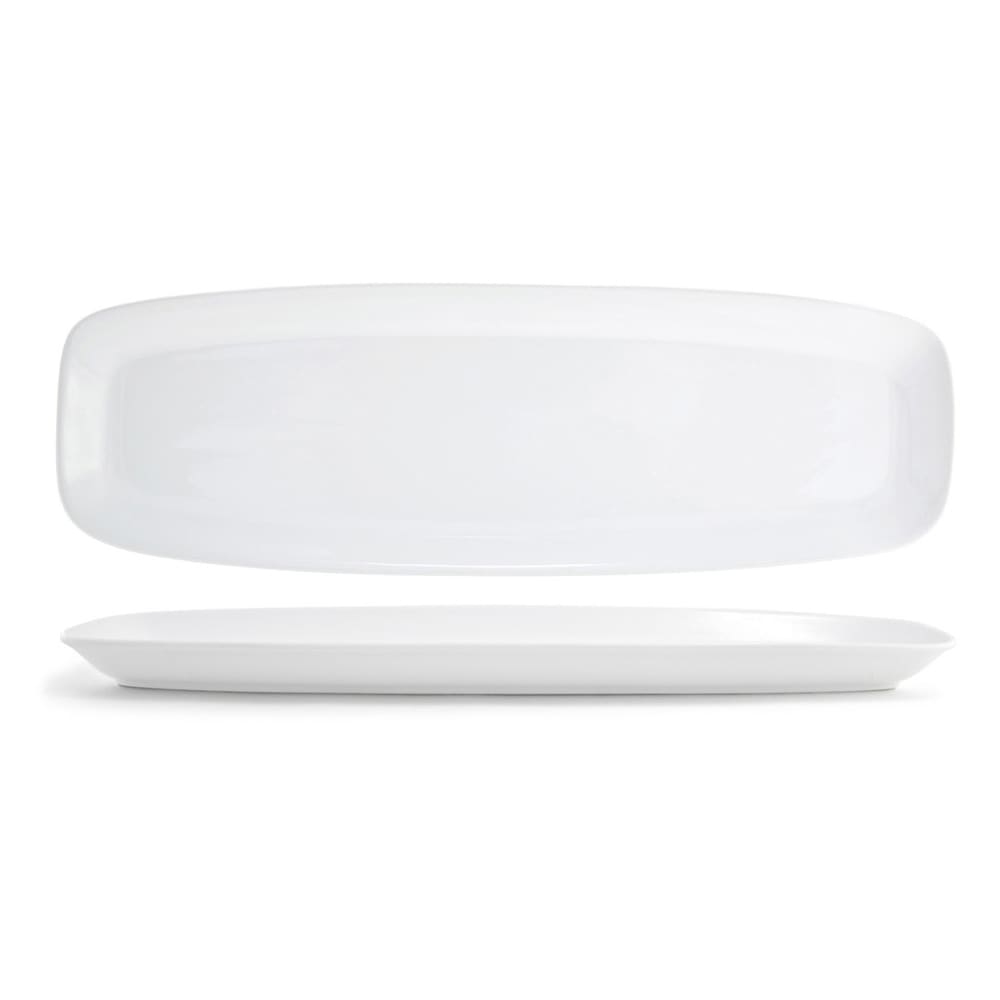 872-SPT013WHP21 24" x 8" Rectangular Mod® Platter - Porcelain, White