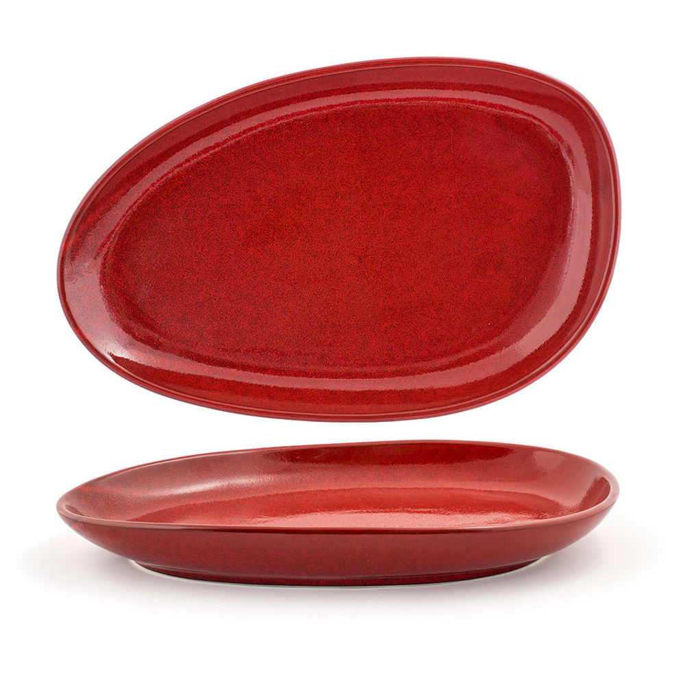 872-SPT056RDP20 Oval Kiln® Plate - 14" x 9", Porcelain, Chili