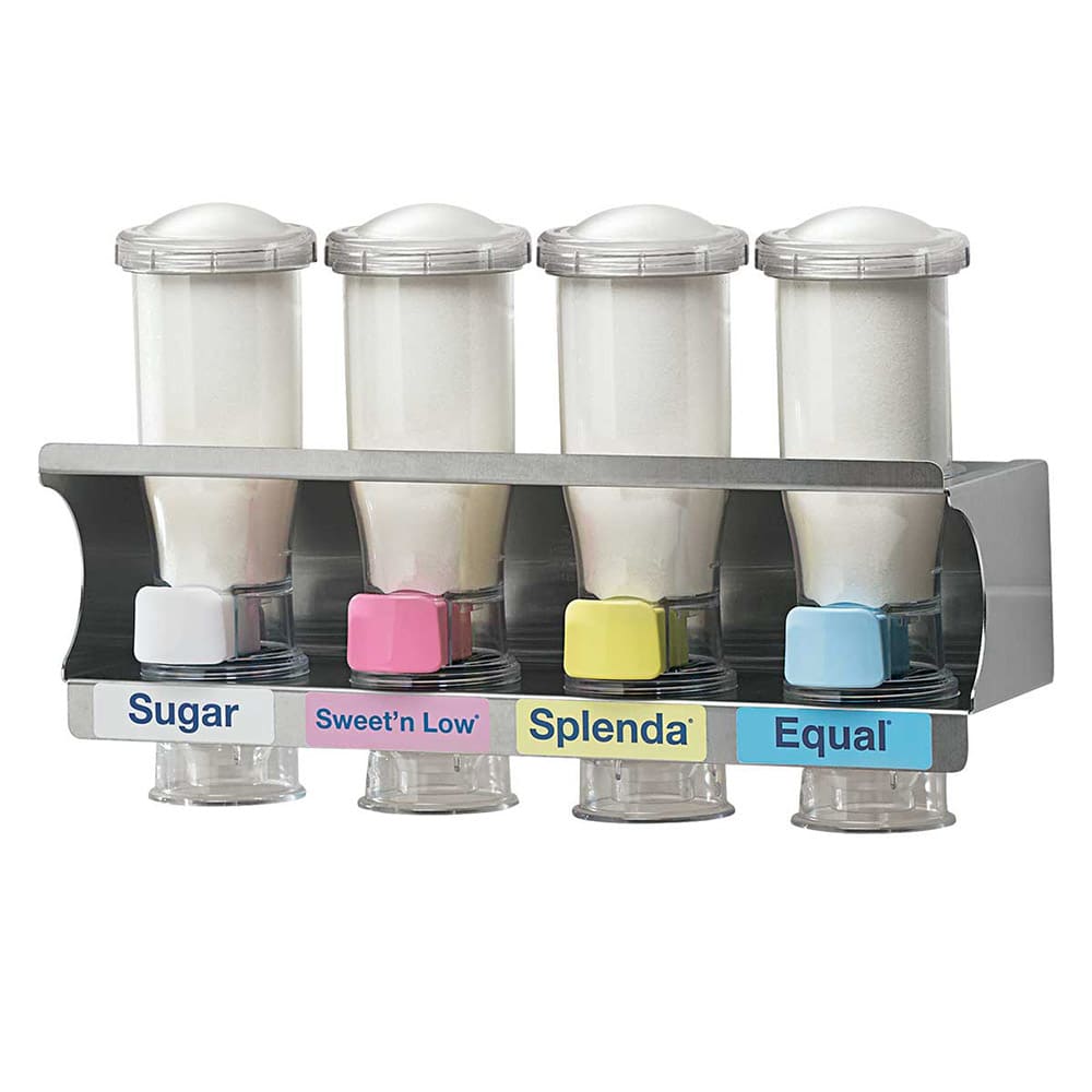 003-80102 Wall-Mount Sugar & Creamer Dispenser, (4) 14 oz Hoppers
