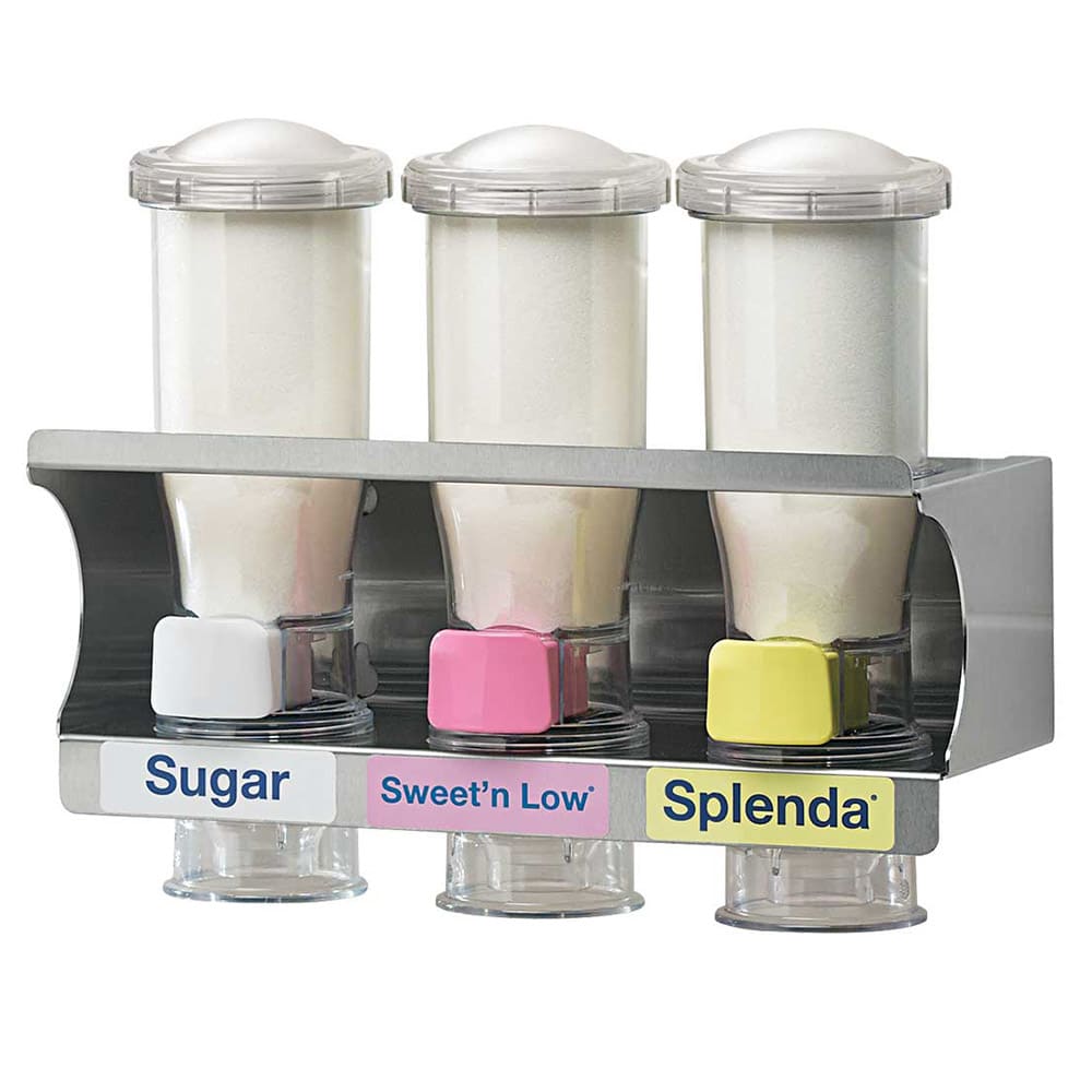 003-80104 Wall-Mount Sugar & Creamer Dispenser, (3) 14 oz Hoppers