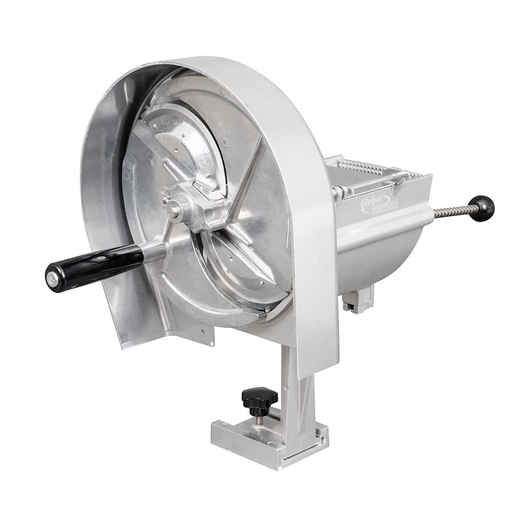Global Solutions GS4400 Aluminum Food Slicer, 1/8" to 1/2" Blade, Manual