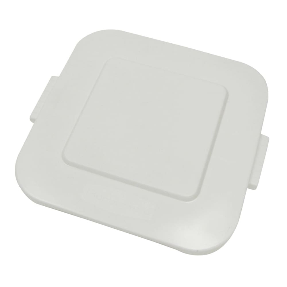 007-3527W Square Flat Trash Can Lid - Plastic, White