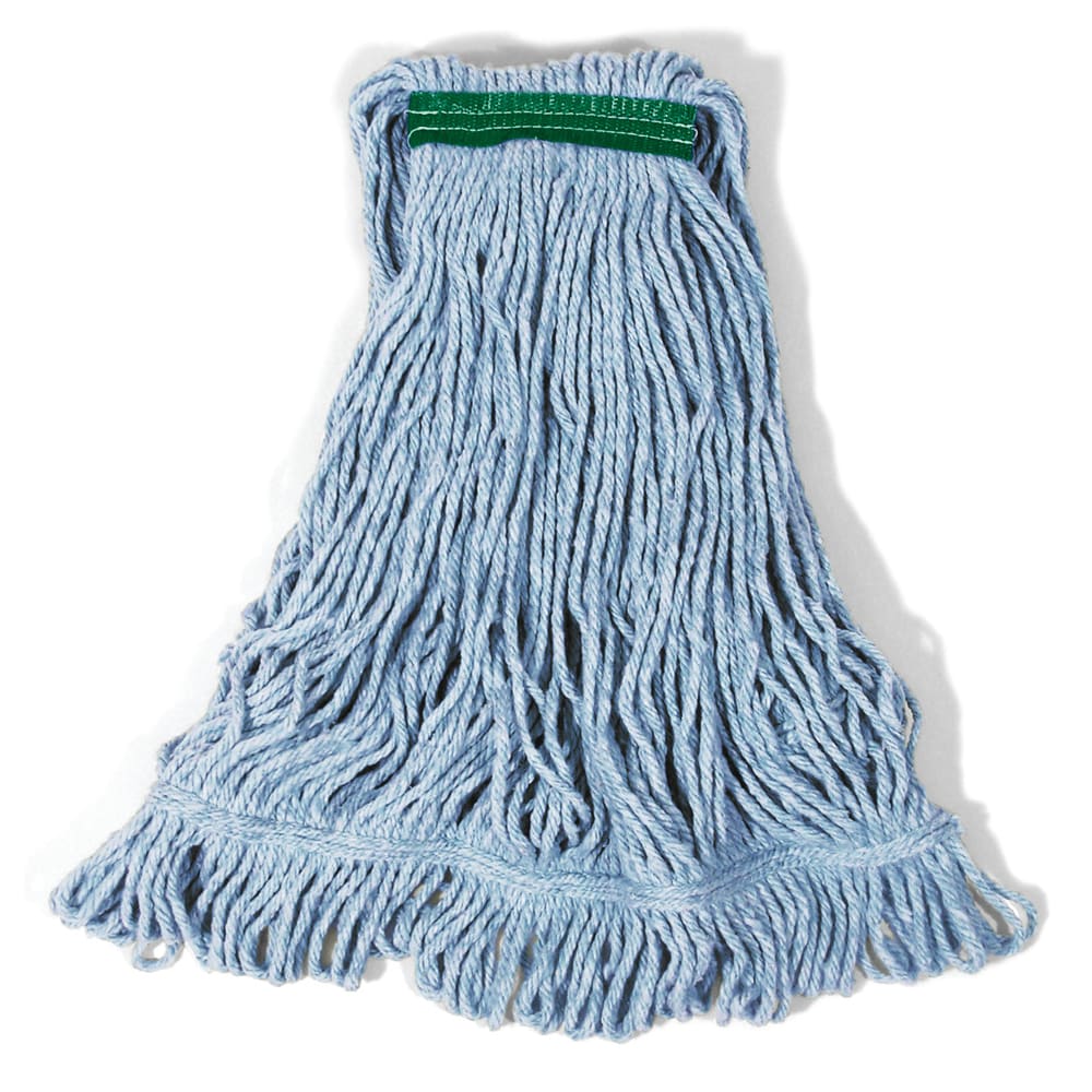007-D21206BL Medium Super Stitch® Wet Mop Head - 4 Ply Cotton/Synthetic Blend, 1" Headband,...