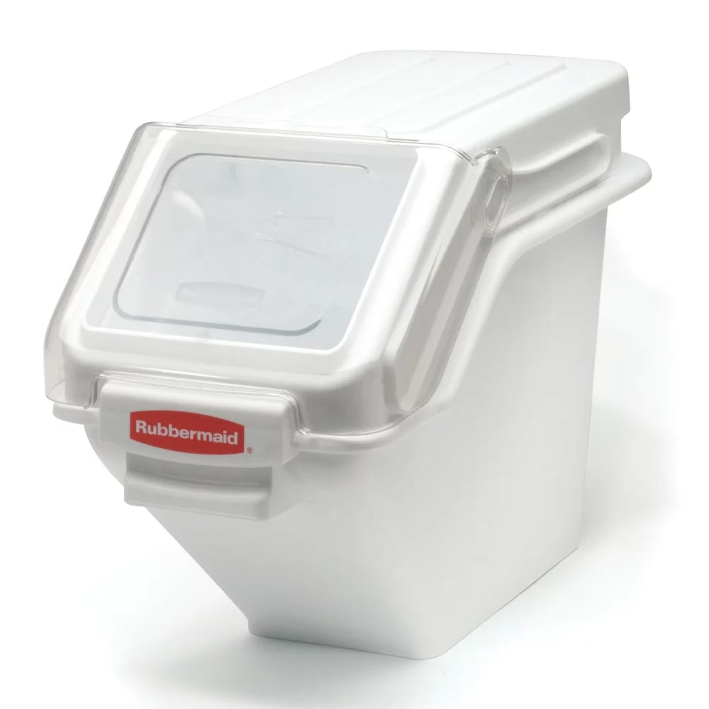 007-FG9G5700WHT ProSave® 6 1/4 Gallon Shelf Ingredient Bin with Scoop - White