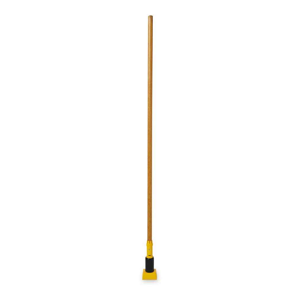 007-H21500 54" Gripper Wet Mop Handle - 5" Headbands, Wood/Plastic, Yellow