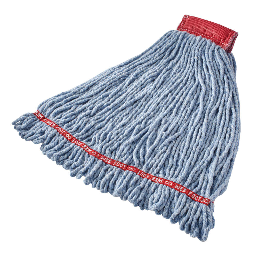 007-FGA25306BL00 Large Wet Mop Head - 5" Headband, 4 Ply Cotton/Synthetic Blend, Blue