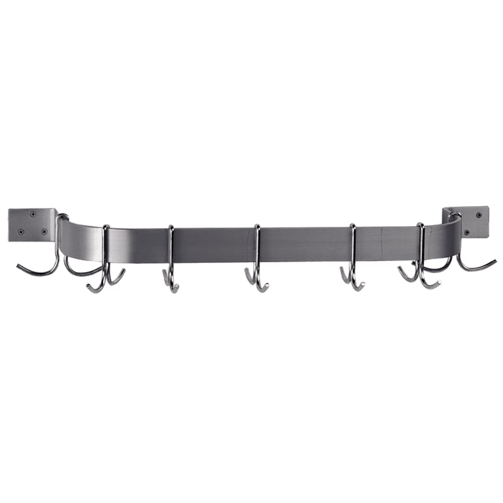009-GW184 84" Wall-Mount Pot Rack w/ (9) Double Hooks, Steel