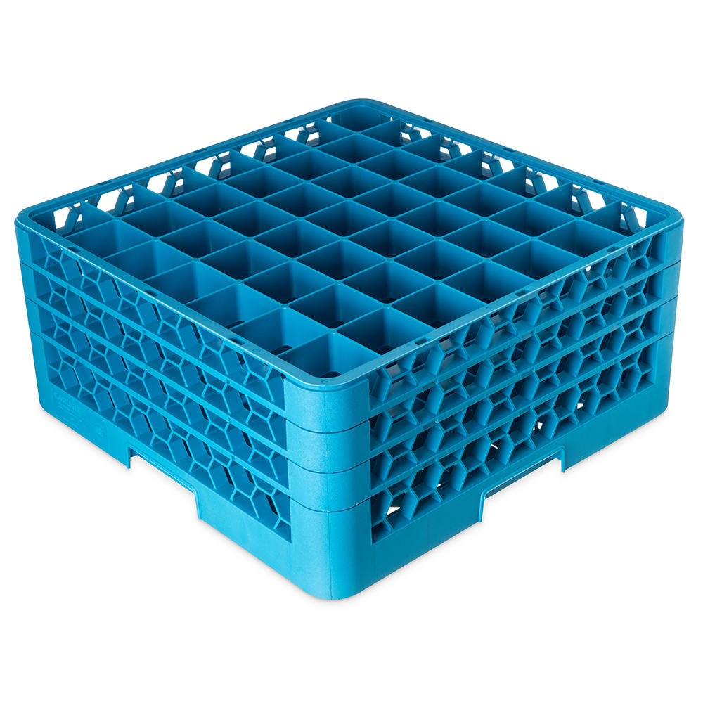 028-RG49314 OptiClean™ Glass Rack w/ (49) Compartments - (3) Extenders, Blue