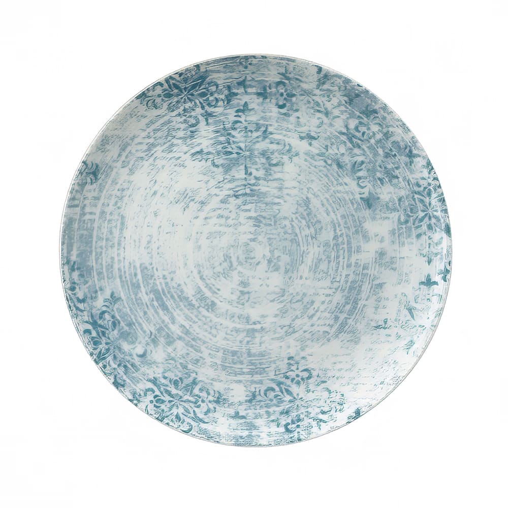 024-933121763073 6 2/3" Round Shabby Chic Plate - Coupe, Porcelain, Structure Blue