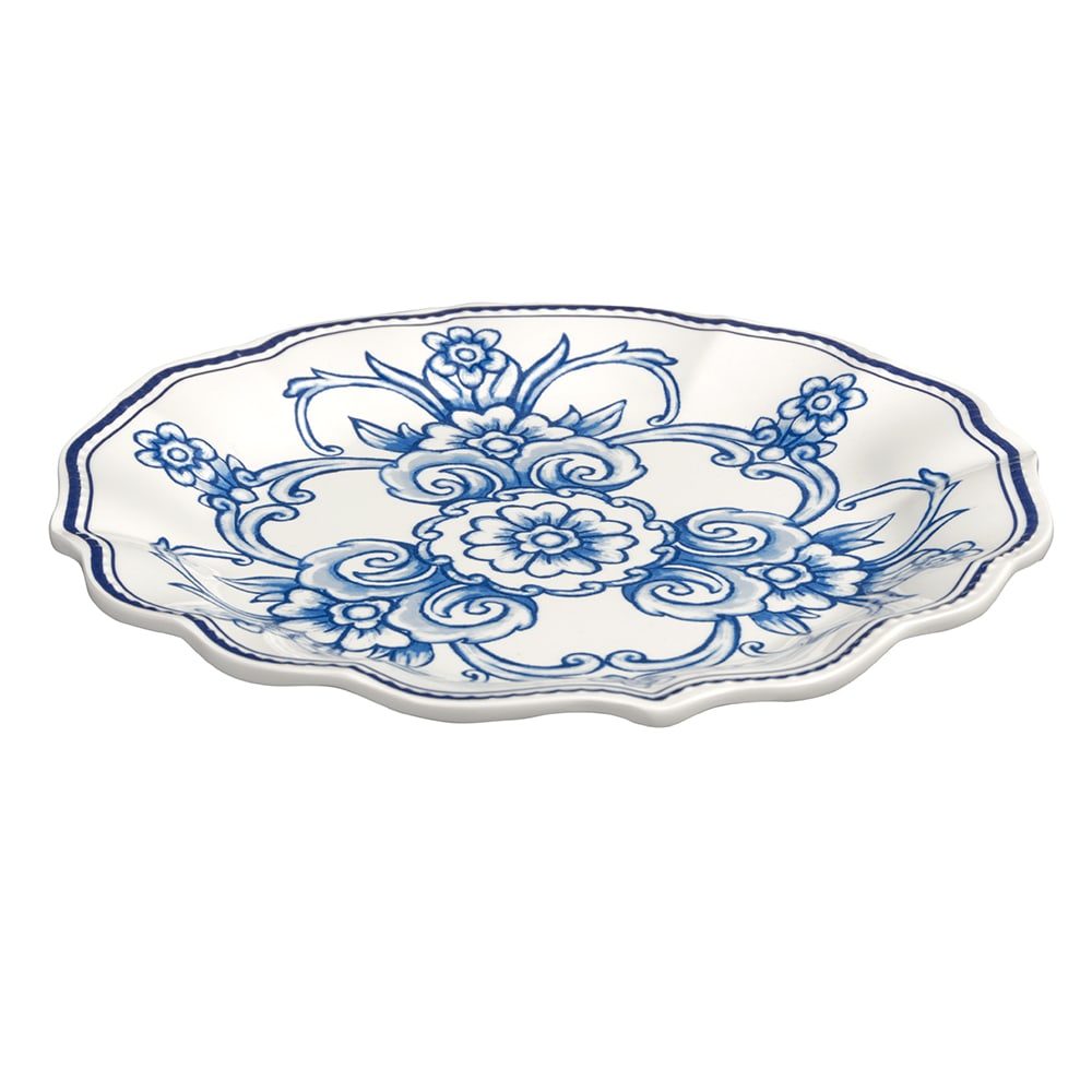 166-BLUP8 8 3/4" Round Melamine Salad Plate, Blue/White