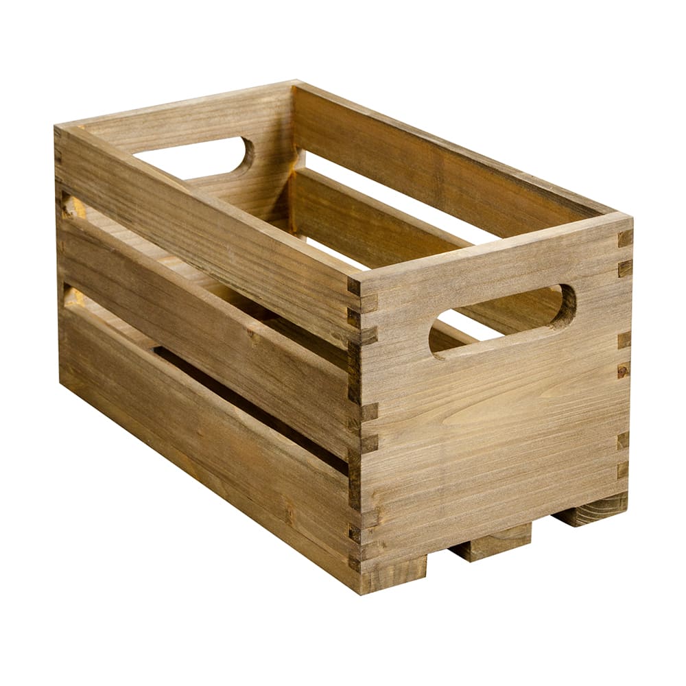 American Metalcraft WTV12 Rectangular Bread Basket Crate, Wood