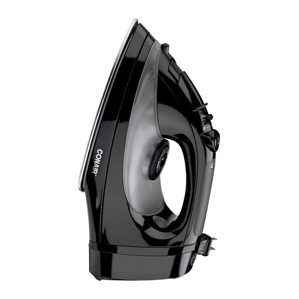 141-WCI306RBK Steam Iron w/ Retractable Cord - Adjustable Temperature Control, Black, 120v