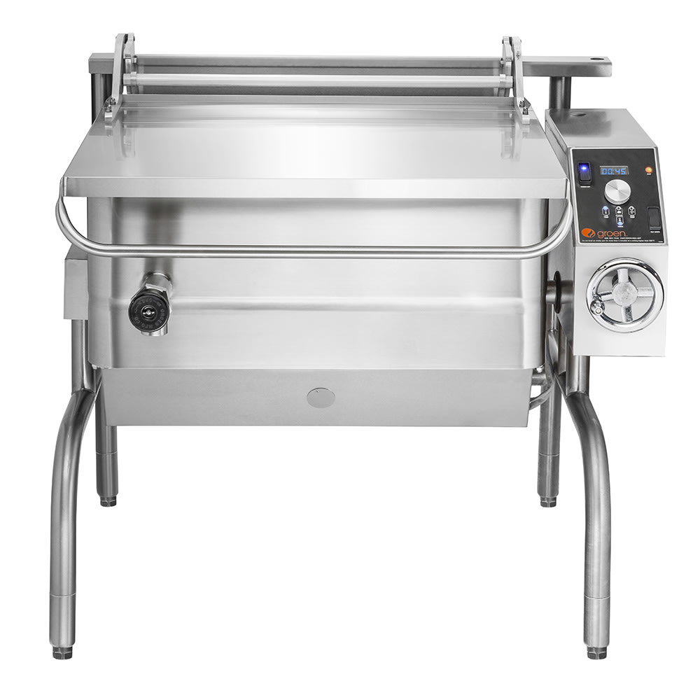 167-BPM40GCLP 40 gal. Tilt Skillet - Open Leg Base, Polished Pan, Measurement Marks, Liquid Propa...