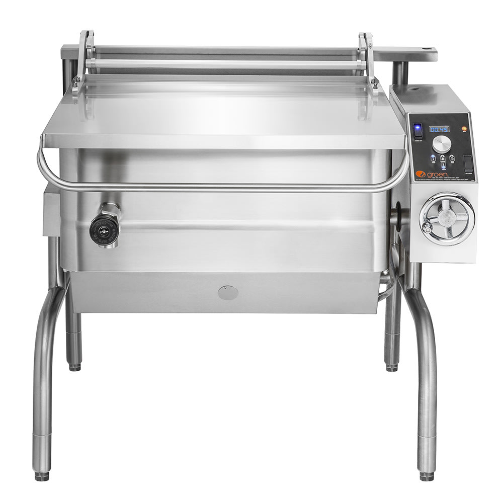 167-BPM40GCNG 40 gal. Tilt Skillet - Open Leg Base, Polished Pan, Measurement Marks, Natural Gas