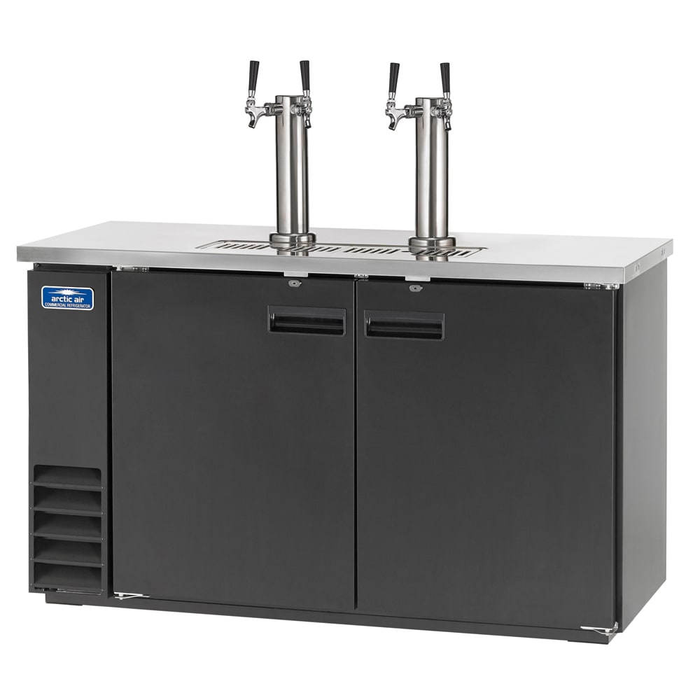 150-ADD60R2 61" Kegerator Beer Dispenser w/ 2 Keg Capacity - 2 Columns, Black, 115v